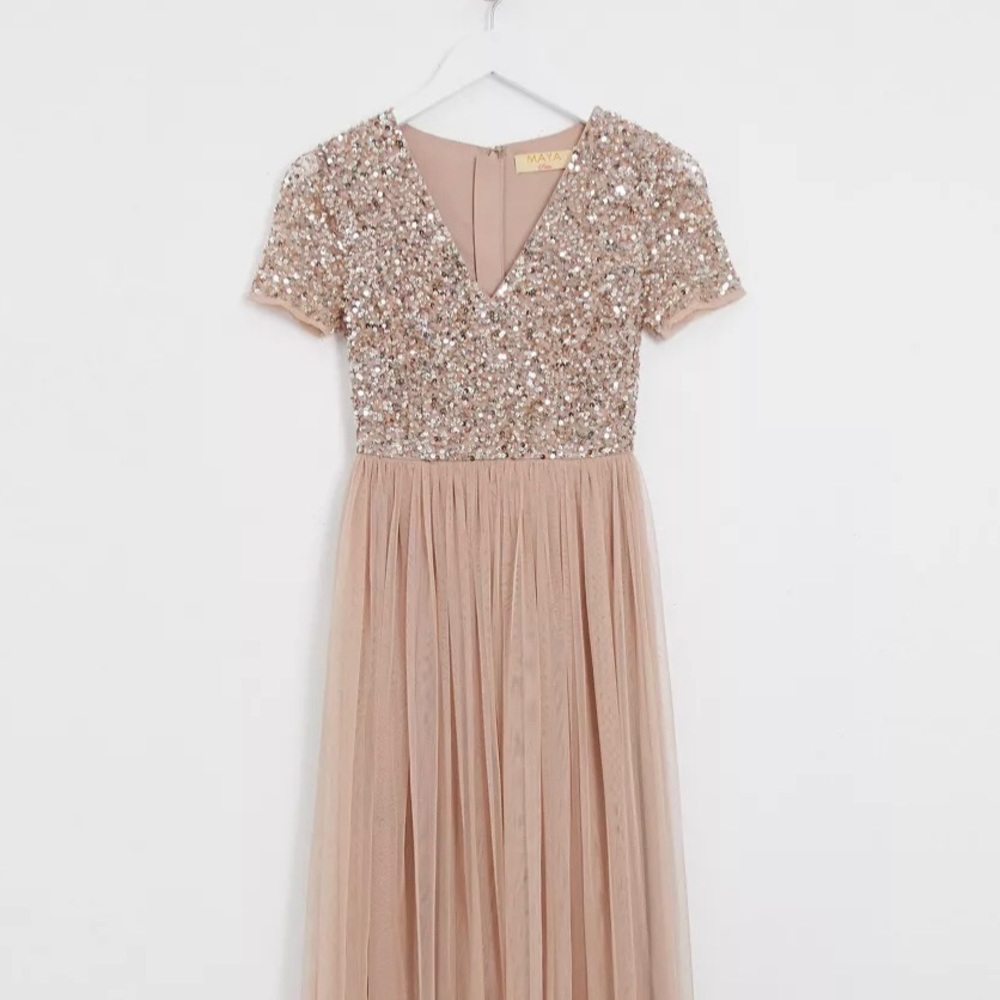 Blush sequin/tulle dress